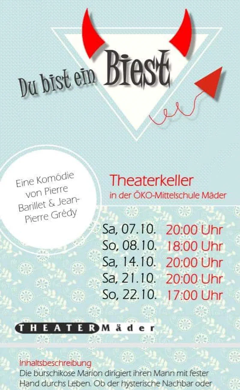 Flyer Du bist ein Biest