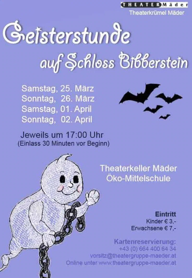 Flyer Geisterstunde auf Schloss Biberstein