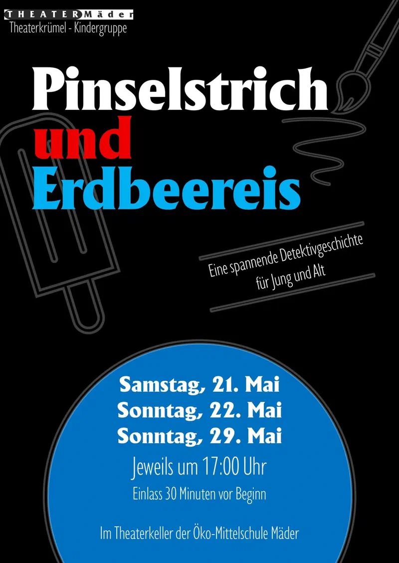 Flyer Pinselstrich und Erdbeereis