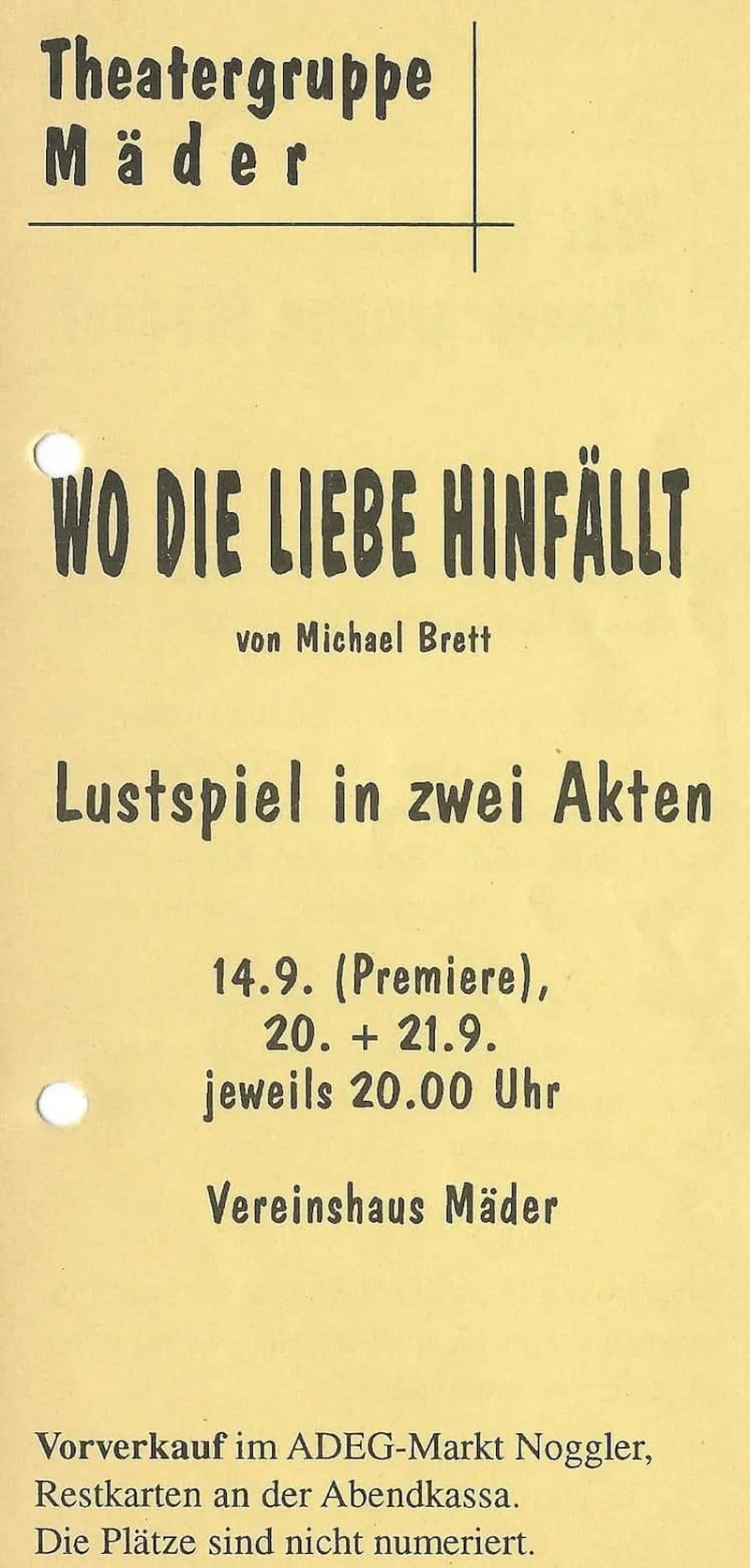 Flyer Wo die Liebe hinfällt